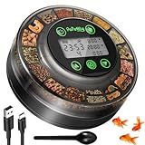 Papettly Automatic Fish Feeder for Aquarium - Auto Fish Food Dispenser for Fish Turtle Tank with USB Cable & LCD Display, Timer Fish Feeder for Vacation Weekend Holiday, with Fish Feeder Spoon