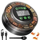 Papettly Automatic Fish Feeder for Aquarium - Auto Fish Food Dispenser for Fish Turtle Tank with USB Cable & LCD Display, Timer Fish Feeder for Vacation Weekend Holiday, with Fish Feeder Spoon