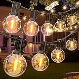 GLUROO 120FT Outdoor String Lights, G40 LED Patio Lights with 64pcs Bulbs, Waterproof Shatterproof Dimmable Globe Hanging Outdoor Cafe Bistro Porch Outside Light, 2Packs * 60ft