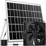 erifyng 7 Inch Large Airflow Solar Powered Fan Exhaust Vent for Outside Greenhouse Chicken Coop Shed Trailer, 22W Solar Panel IPX7 Waterproof Brushless DC Motor 16.5 Ft On/Off Switch Cable
