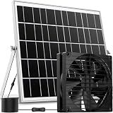 erifyng 7 Inch Large Airflow Solar Powered Fan Exhaust Vent for Outside Greenhouse Chicken Coop Shed Trailer, IPX7 Waterproof Brushless DC Motor 16.5 Ft On/Off Switch Cable
