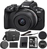 Canon EOS R50 Mirrorless Camera with 18-45mm Lens (Black) Bundle with 64GB Memory Card + Canon 200ES EOS Shoulder Bag (3 Items)