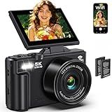 5K Digital Camera for Photography - 75MP WiFi Vlogging Camera for YouTube - UHD 18X Zoom Digital Cameras with Flip Screen 3" 180° - Travel Flash Camara for Beginners & Adults
