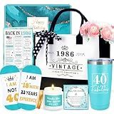 40th Birthday Gifts Women 40 Year Old Birthday Gifts dor Women Happy 40th Bday Gift for Her 40 and Fabulous Gift Ideas for Woman 40s Forty and Fabulous Decorations Set with Tumbler Tote Bag Socks