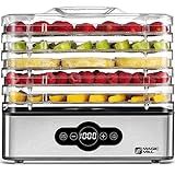 Magic Mill Food Dehydrator Machine | 5 Stackable Stainless Steel Trays, 48H Digital Adjustable Timer & Temperature Control Upto 167° Electric Dryer & Preserver for Jerky, Fruit, Dog Treats & Much More