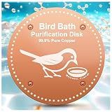 OICEME Bird Bath Purification Disc Pure Copper Outside Winter Solar Power Birdbath Disk Heater Deicer Cage Hanging Bowl Metal Warmer Railing Glass Concrete Ceramic Stone Stand Water Fountain Station