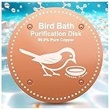 OICEME Bird Bath Purification Disk Pure Copper Outside Winter Solar Power Birdbath Heater Deicer Cage Hanging Bowl Metal Warmer Deck Railing Glass Concrete Ceramic Stone Stand Water Fountain Station