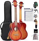 Winzz Tenor Ukulele Beginner Set for Adults, 26 Inch Mahogany Ukelele Starter Kit with Chord Chart and Capo, Unique Design Gifts