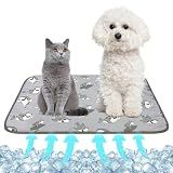 NACOCO Summer Pet Cooling Mat - Cat Dog Cushion Pad Sleeping Cool Sharks Comfortable Soft for Pets Kids and Adults (Grey Shark, M)