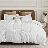 Bedsure White Duvet Cover Queen Size - Soft Double Brushed Bedding Set for Kids & Adults, Zipper Closure, 3 Pieces, Includes 1 Duvet Cover (90"x90") & 2 Pillow Shams, NO Comforter