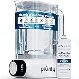 Piurify Compact 50 OZ Countertop Electric Water Filter Pitcher | Removes 99% of Lead, Microplastics, PFAS & Chlorine | Advanced Carbon Block & UltraFiltration Technology | 6 Months Filter Life