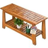 NNN 36" Commercial Heavy Duty Teak Shower Bench, Patented, Non-Slip Stable
