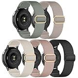 Kollody 5 Pack Stretchy Nylon Watch Bands Compatible with Garmin Vivoactive 5/6/Forerunner 55/165,20mm Soft Elastic Fabric Adjustable Replacement Sport Straps for Garmin Venu Sq 2 Women Men