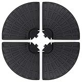 Best Choice Products 4-Piece 158lb Capacity Cantilever Offset Patio Umbrella Circular Base Stand w/Carry Handles, Easy-Fill Spouts, Base Connector Hooks, UV Stability - Black