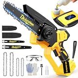 Cordless Mini Chainsaw Compatible with Dewalt 20V MAX Battery, 6 Inch & 8 Inch Small Electric Chainsaw Brushless, Auto Oiler, Handheld Pruning Tree Saw Gift for Men Dad Husband Fathers (Tool Only)