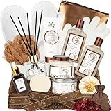Mother's Day Gift Basket for Mom, Spa Gift Basket for Women, Gifts for Women, Coconut Vanilla Bath and Body Spa Gifts for Women & Men, Spa Gift Set Designed for Fathers Day, Birthday, Christmas Gifts
