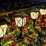 GIGALUMI 6 Pack Solar Lights Outdoor Waterproof, LED Solar Garden Lights, Outdoor Decorations, Garden Decor for Yard, Patio, Landscape, Planter, Walkway (Warm White)
