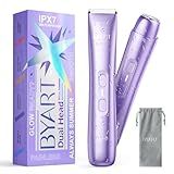 BYART Bikini Trimmer for Women Dual Head – IPX7 Waterproof & Painless Electric Razors for Pubic Hair, Face, Legs, Underarms – Portable Cordless Shaver with Fast Charging, Self Care Gifts for Women