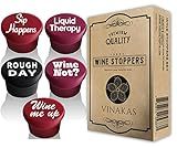 Funny Silicone Wine Stopper Set – Must-Have Wine Accessories & Perfect Wine Gifts for Women & Men – Airtight & Reusable