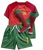 MunKivft Soccer Jersey Boys,Boys' Soccer Jersey 7# Soccer Jerseys for Kids Football Youth Jerseys 3 Piece (Red, 22 (6-7Years))