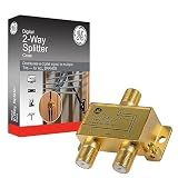 GE Digital 2-Way Coaxial Cable Splitter, 2.5 GHz 5-2500 MHz, RG6 Compatible