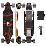 Uditer Electric Skateboards 1 Battery, S3 Electric Longboard with Remote and 10S2P 42V Swappable Battery/28 Mph Top Speed/2 * 600W Motors/12 Miles Max Range Electric Longboards for Adults & Beginners
