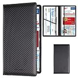 TOURSUIT Car Registration & Insurance Card Holder, Carbon Fiber Black