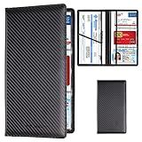 TOURSUIT Car Registration & Insurance Card Holder, Carbon Fiber Black