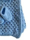 Crochet Blue Baby Blanket with Hat and Booties, Baby Afghan, Baby Girl Afghan, Baby Blanket, Baby Booty, Blanket