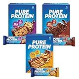 Pure Protein Bars, High Protein, Nutritious Snacks to Support Energy, Low Sugar, Gluten Free, Variety Pack, 1.76oz, 18 Pack