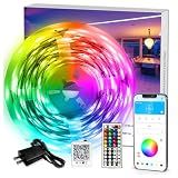 DAYBETTER LED Strip Lights 110ft RGB Music Sync Smart App Control 1 Roll | Bluetooth Color Changing, 44-key Remoter Timer Memory Cuttable Strong Adhesive for Bedroom Kitchen Party Wall Decor