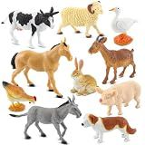 Beetots 10-Piece Realistic Farm Animal Figures, Educational Toys for Toddlers 3-5 Years Old, Sensory Play & Learning Toys for Preschool Kids, Boys & Girls