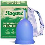 August Period Cup for Women - 36 mL Capacity, 8-12h Protection, Flexible, Soft Silicone Menstrual Cups with Cotton-Sateen Pouch, Reusable and Beginner-Friendly with Easy Step-by-Step Guide