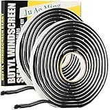 ZOOFOX 2 Pack Butyl Seal Tape, 3/8" x 15 Feet Black Rubber Sealant Tapes, Leak Proof Putty Tape for RV Patching, Window Caulking, Door, Headlight, Windshield, Boat Sealing, Roof Patching
