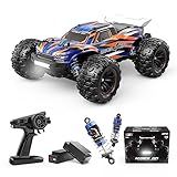 HYPER GO H16DR 1:16 Scale Ready to Run Fast Remote Control Car, High Speed Jump RC Monster Truck, Off Road RC Cars, 4WD All Terrain RTR RC Truck with 2 LiPo Batteries for Boys and Adults