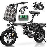 Electric Bike for Adults Teens, Commuter City Folding ebike with 560W Motor and 48V Battery, 24MPH 3-Level Pedals Assist, Dual Disc Brakes,14" Compact Foldable Electric Bicycle with UL 2849 Certified