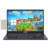 ASUS 14" FHD Laptop, Intel Celeron N4500 Processor, 4GB RAM, 224GB Storage(64GB eMMC+160GB Docking Station Set), Intel Iris Xe Graphics, 720P Camera, Bluetooth, Win 11 S, Quiet Blue
