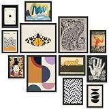 Eclectic Wall Art Prints Unframed, Mid Century Retro Decor for Home Bedroom