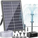 Antfraer Solar Fountain Pump for Bird Bath, 8W Solar Water Fountain Pump with Dry-Run Protection & Double-Layer Nozzles, Solar Powered Fountain with 5Ft Tubing for Small Pond, Bird Bath, Water Feature