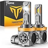 Termitor H11/H9 LED Bulbs, 70,000LM 12X Super Bright, 1:1 Mini Size 6500K Cool White IP68 Waterproof Automotive Replacement H11 Fog Lights, 3-Minute Plug and Play Installation, Pack of 2