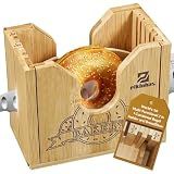 Piklohas 2026 Bagel Slicer, Bamboo Bread Slicer for Small and Large Bagels