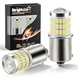 iBrightstar 1156 LED Bulb White, BA15S 1141 Camper Rv LED Lights Bulbs Super Bright for Back Up Reverse Lights Brake Tail Lights Turn Signal Lights, 2 Pack