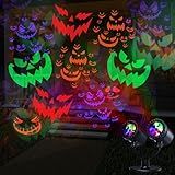 Toodour Halloween Projector Lights Outdoor, Double Head Dynamic Halloween Lights Projector with Timer, Waterproof Devil Face Indoor Outdoor Decorations Light for Home Window Wall Decor