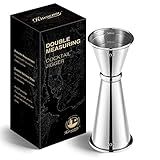 KITESSENSU Jigger for Bartending, Japanese Jigger 2 oz 1 oz with Measurements Inside, 304 Stainless Steel Double Cocktail measuring cup, Professional Bar Tool for Home & Bar Use