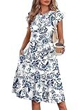 WIHOLL Summer Dresses for Women 2026 Boho Sundress Hawaiian Spring Dresses for Women Beach Vacation Clothes Casual Sundresses Vacation Outfits Cruise Outfits Resort Wear Sun Dress L Tshirt Dress
