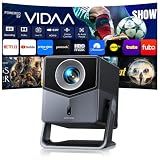 Smart Projector 4K [VIDAA Live TV & 36W Dolby & Voice Control] with WiFi6 and Bluetooth, Short Throw Projector Compatible with Netflix, AI Auto Focus, HDR10, Home Theater Proyector for Outdoor Movies