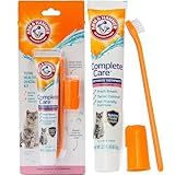 Arm & Hammer for Pets Complete Care Cat & Kitten Dental Kit | Includes 2.5 oz Tuna Flavor Enzymatic Cat Toothpaste, Cat Toothbrush, and Rubber Finger Brush for Cats