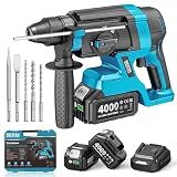 Seesii 1-Inch Cordless SDS-Plus Rotary Hammer Drill, 2.8J, Brushless Motor