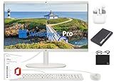HP All-in-One Desktop Computer 2025 Premium, 21.5" FHD Display, Dual-Core Intel Processor, 32GB RAM, 1TB Storage (500GB SSD + 500GB Ext), Webcam, Win 11 Pro, Lifetime Office 2024 +HubxcelAccessory