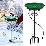 Heated Bird Bath for Outdoors Winter, 100W Heated Birdbath with Stake,Green